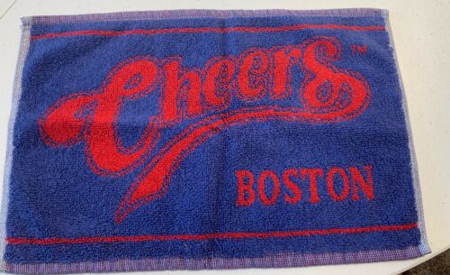 CHEERS Boston Bar Towel Retro TV Show Fan Souvenir Gift Memorabilia 15”x10” Beer