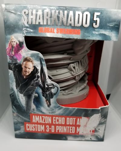Shark week Sharknado 5 Global Swarming Amazon Dot w/ BOX mount holder Rare grey