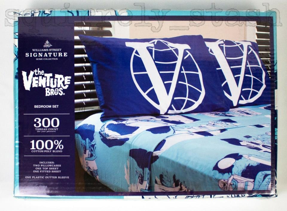 New Sealed The Venture Bros Bed Sheet Set (Limited Run, Sold Out) Adult Swim