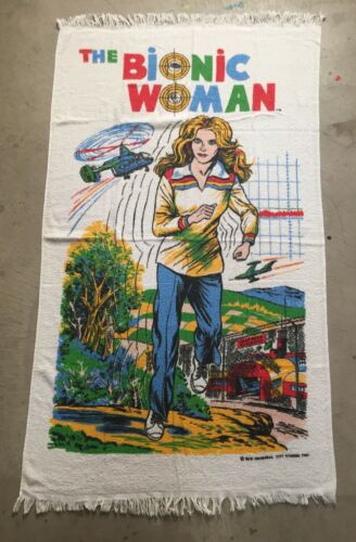 The Bionic Woman 1976 Vintage Beach Towel 6 Million Dollar Man 58x32
