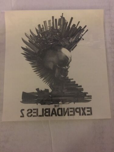 SDCC Promo Temporary Tattoo LARGE Expendables 2 Movie Stallone Skull!!!