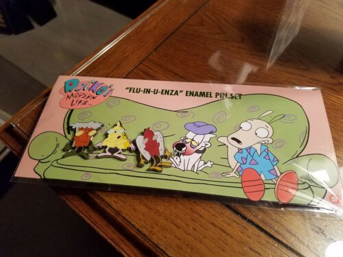 NICK BOX EXCLUSIVE-Flu-in-u-enza Enamel Pin Set Rocko's Modern Life Winter  NIP