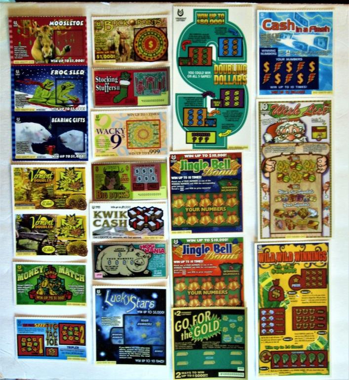 Vermont Instant SV Lottery Tickets,  21  different, neat collectable