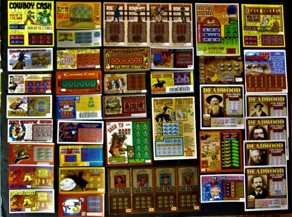 Old West Themed Animal Instant SV Lottery ickets, 40 diff