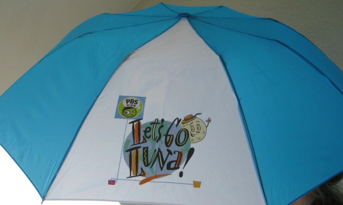 LET'S GO LUNA PBS KIDS OFFICIAL PROMOTIONAL BLUE FULL-SIZE UMBRELLA BRAND NEW!!