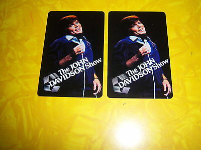 (2) single JOHN DAVIDSON playing cards--VINTAGE--television SHOW promo--MINT