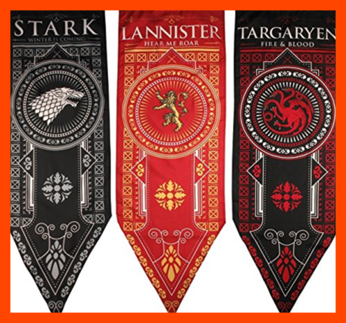 House Banner 3Pk Stark Targaryen Lannister Multi LARGE FREE SHIPPING Mens Home