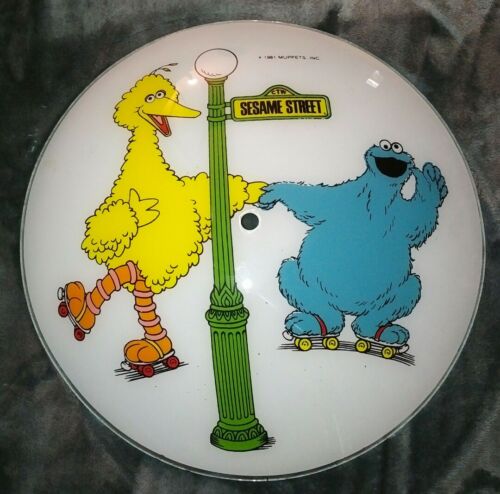 Sesame Street Vintage Light Cover Big Bird & Cookie Monster 1981