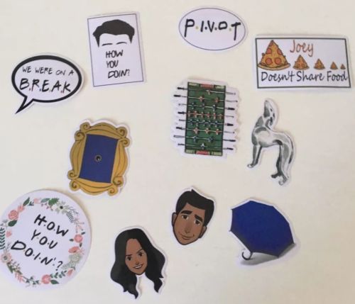 11 Piece Friends Sticker Lot Laptop Sized