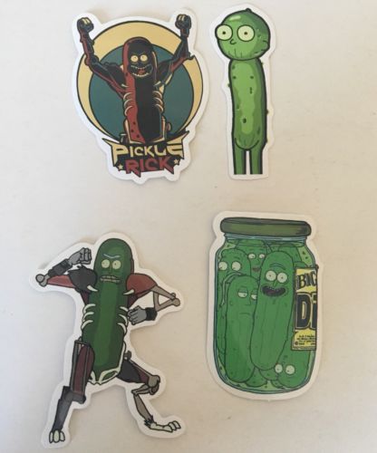 Rick And Morty Pickle Rick 4 Laptop Sticker Set