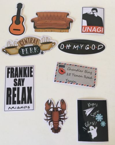 Set Of 9 Friends Stickers Laptops Sized