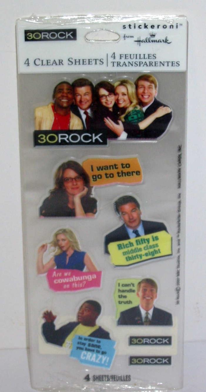 30ROCK Stickers Stickeroni Hallmark Tina Fey Funny TV Collectible Gift Rare