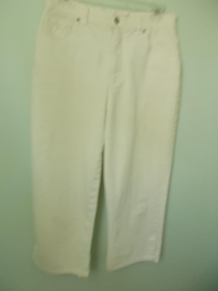 gloria vanderbilt white capris size 10 excellent cotton blend classic  $11.99