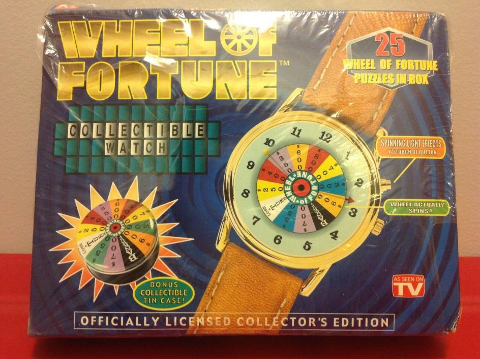 Wheel of Fortune Collectible Watch With Bonus Collectible Tin Case-Sealed