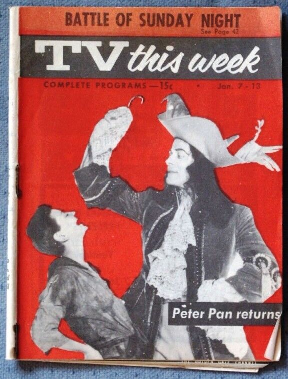 Rare Mini TV This Week Guide January 7 1956 Peter Pan 12 channels w/ Superman ad
