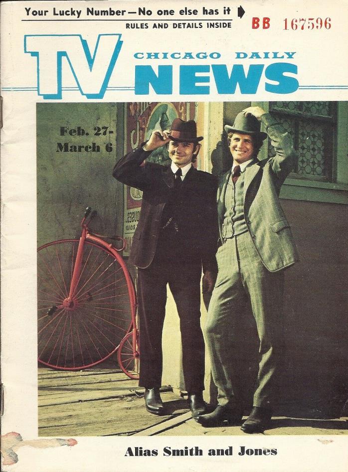 RARE 1971 ALIAS SMITH & JONES TV NEWS MAGAZINE GUIDE REGIONAL PETER DEUEL DUEL