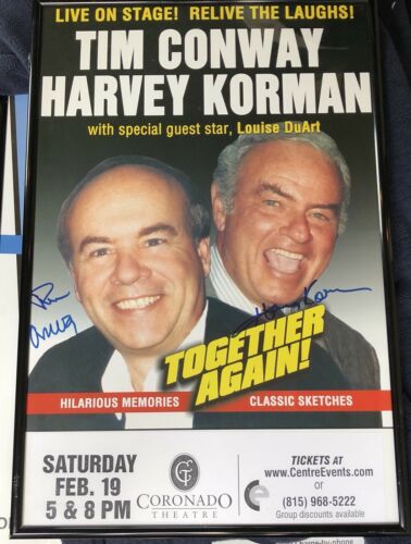 Harvey Korman Tim Conway Autograph Signed Gig Poster Together Again 2005 Framed