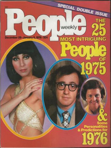 People Weekly Magazine January 5 1976 People of '75 Woody Allen Cher