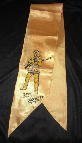 Vintage Davy Crockett Yellow Silk Kerchief Neck Tie
