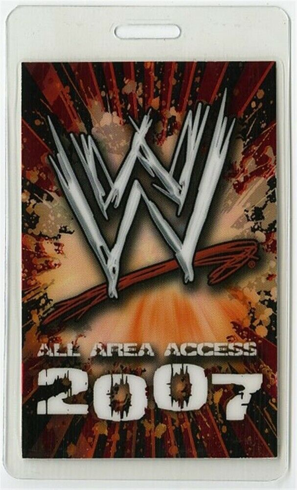 WWE World Wrestling Entertainment 2007 All Access Laminated Backstage Pass