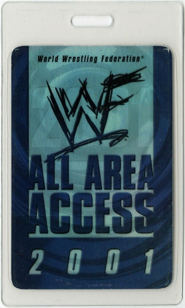 WWF World Wrestling Federation 2001 Laminated Backstage Pass The Rock Undertaker