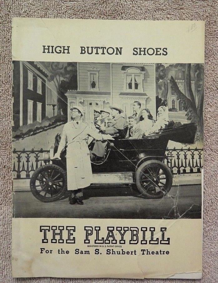 HIGH BUTTON SHOES-SAM S SHUBERT THEATRE PLAYBILL Sept 27, 1948