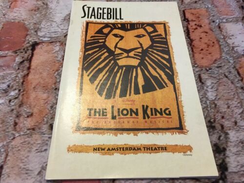 The Lion King The Broadway Musical Stagebill 1999 New Amsterdam Theatre