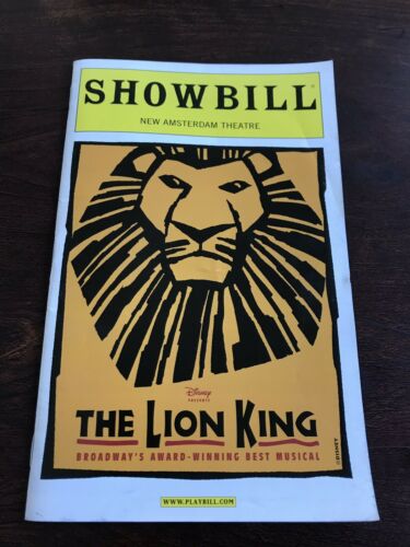 The Lion King - Broadway Showbill Playbill  New Amsterdam Theatre NYC April 2006