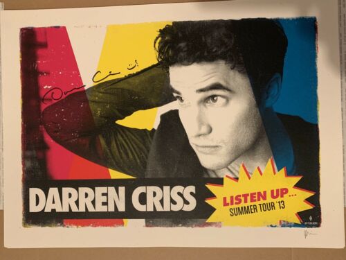 Darren Criss Signed Tour Poster Listen Up 2013