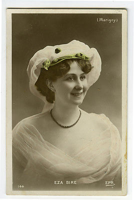 c 1908 Vintage French Theater Beauty EZA BIRE Marigny photo postcard