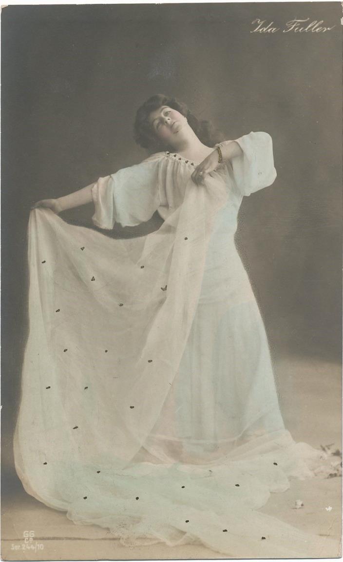 1907 RPPC Actress Ida Fuller Hand Tinted Real Photo Postcard