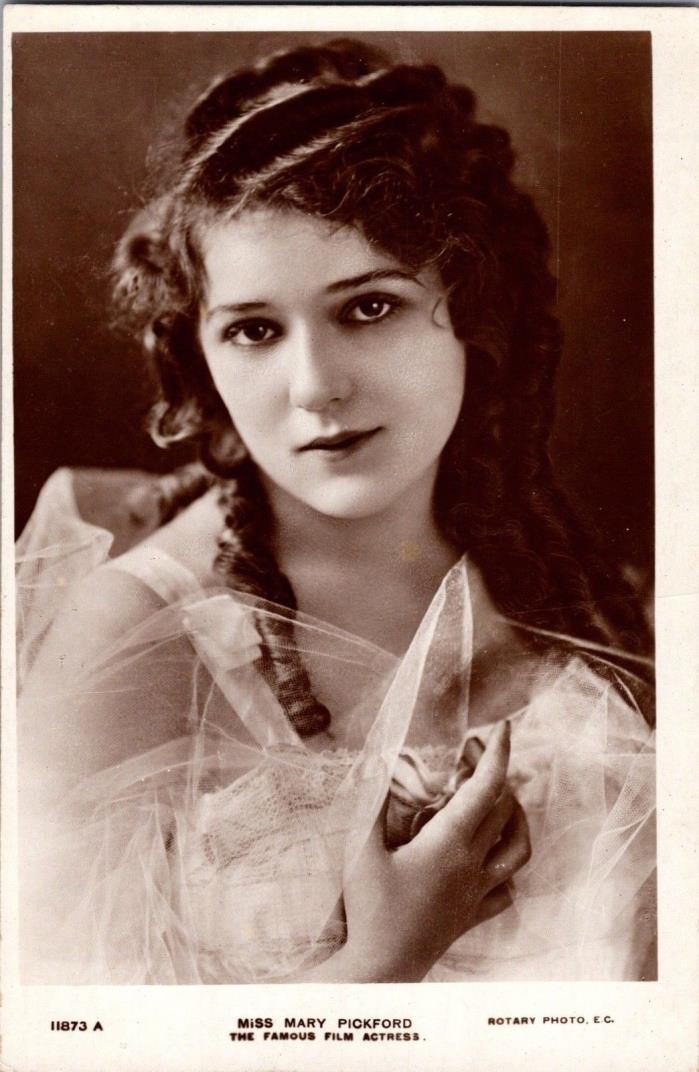 Miss Mary Pickford Postcard RPPC Famous Silent Film Actress Rotary Photo n163