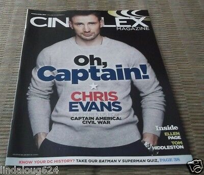 CINEPLEX CANADA MAGAZINE MAR/APR 2016 VOL 17  #3 CHRIS EVANS, ELLEN PAGE