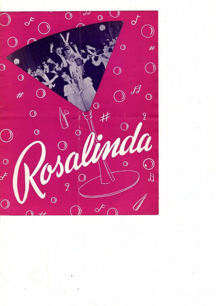 ROSALINDA Souvenir Program JOHANN STRAUSS / MAX REINHARDT Tour 1944 (jc