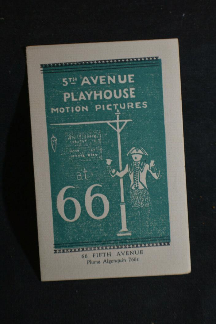5th Avenue Playhouse NYC *Jeanne Dore-Sarah Bernhardt* Chaplin-The Pawnshop*
