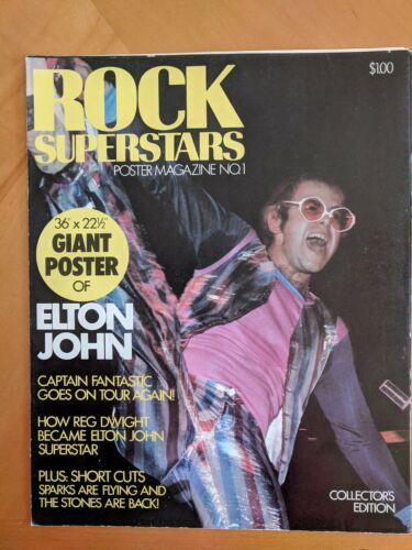 1975 ROCK SUPERSTARS Poster Magazine No.1 ELTON JOHN + 36