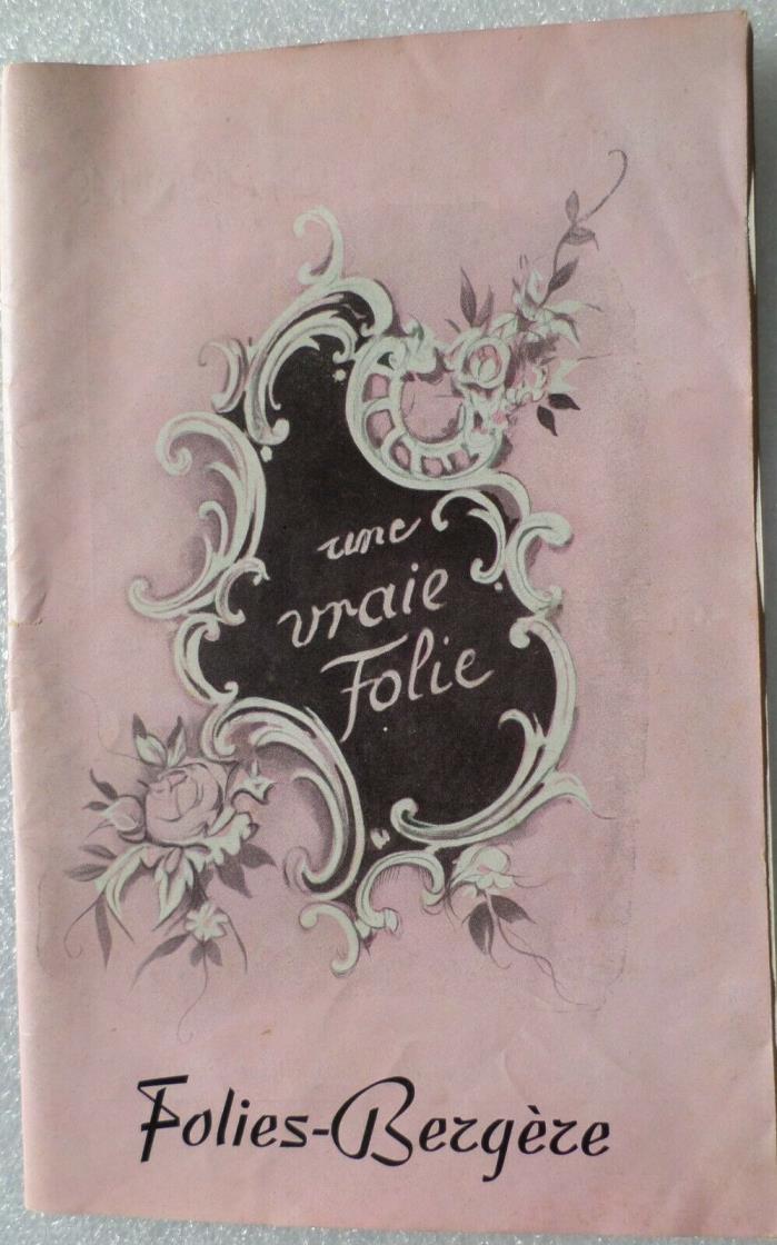 Vintage 1954 Theatre Program Folies-Bezgeze Booklet ~great black & white ads