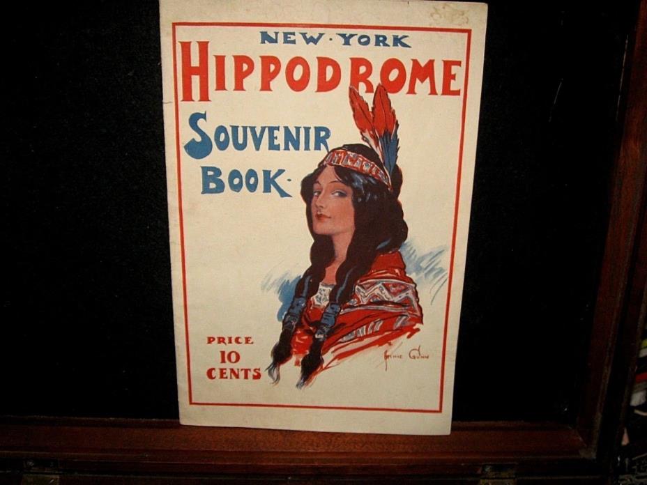 Antique 1910 Hippodrome Souvenir Book Playhouse New York Theater Pioneer Days