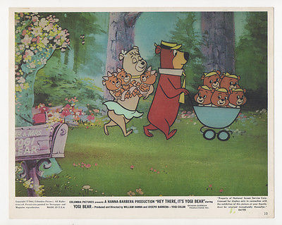 Vintage 1964 HEY THERE, IT'S YOGI BEAR Original 8x10 YOGI BEAR Hanna-Barbera