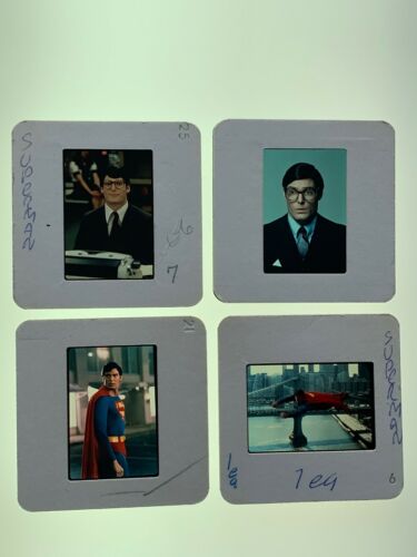 4 Superman Movie 35mm Photo Slides Christopher Reeve Vintage Lot #7