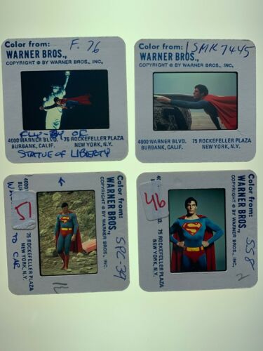 4 Superman Movie 35mm Photo Slides Press Promo Warner Bros Vintage Lot #1