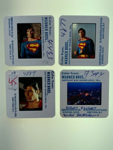 4 Superman Movie 35mm Photo Slides Press Promo Warner Bros Vintage Lot #2