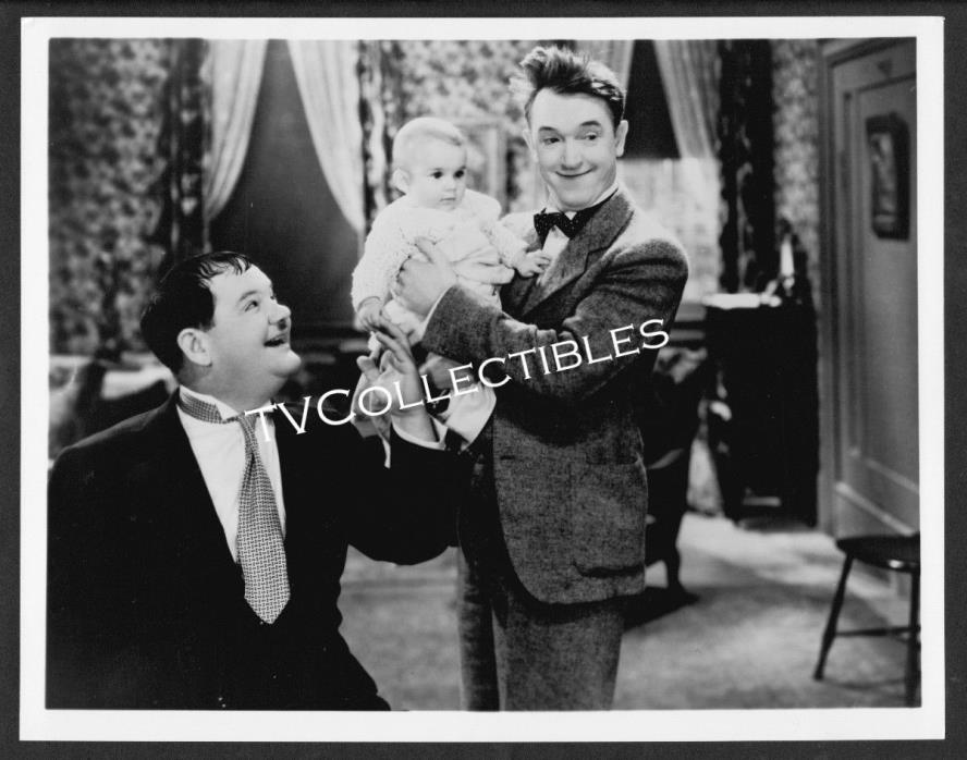 8x10 Photo~ LAUREL & HARDY ~Stan & Oliver ~Holding baby