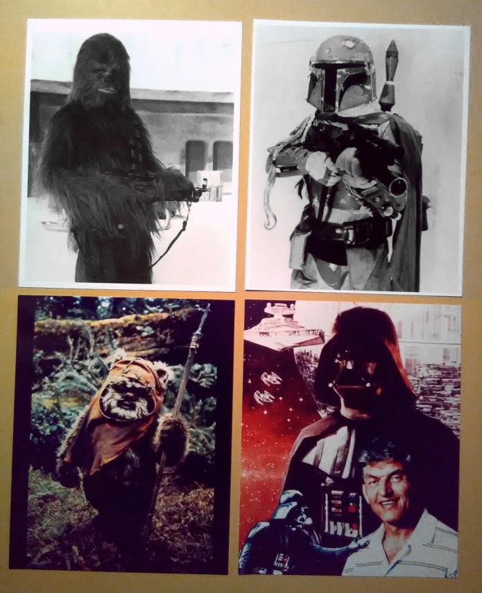 Photo Lot~ STAR WARS ~Chewbacca ~David Prowse as Darth Vader ~Boba Fett ~Ewok