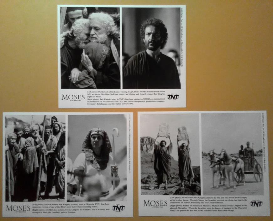 8x10 Photo Lot~ TNT's MOSES ~1995 ~Ben Kingsley ~Frank Langella ~David Suchet