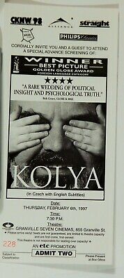 KOLYA  (1997 ZDENEK SVERAK, ANDREJ CHALIMON) ORIGINAL  PROMO CARD TICKET RARE