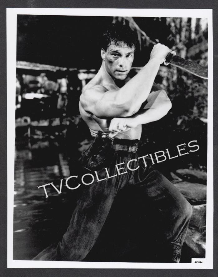 8x10 Photo~ Actor JEAN CLAUDE VAN DAMME ~Action stance pose with blade in hand