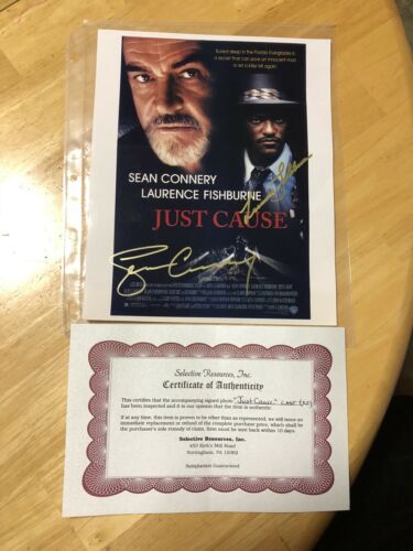 SEAN CONNERY LAURENCE FISHBURNE AUTOGRAPH 8 x 10 W/COA JUST CAUSE MOVIE 1995