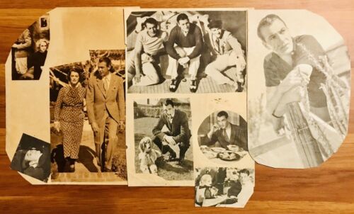 Gary Cooper 10 Old Scrapbook Pictures 1930s Collectible Photos Good Condition