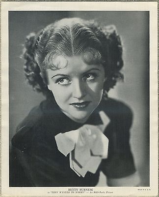 Betty Furness 1937 R95 8x10 Linen Textured Premium Photo - THEY WANTED TO MARRY